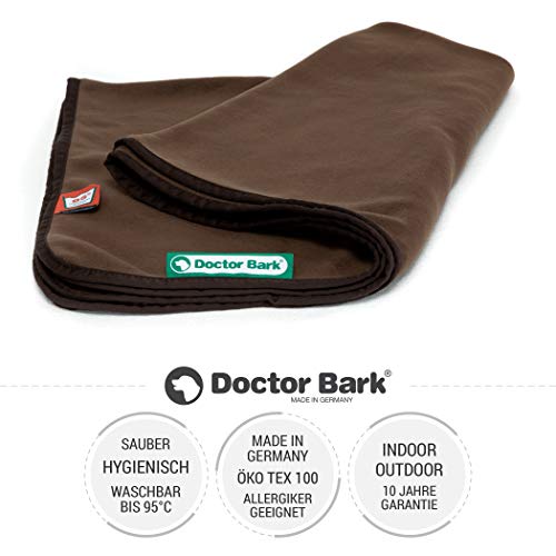 Doctor Bark | kuschelige Hundedecke waschbar bis 95°C, hygienische, weiche Fleecedecke für Sofa und Hundebett, Flauschige Haustierdecke - Made in Germany (L - 120x90 cm/Braun)