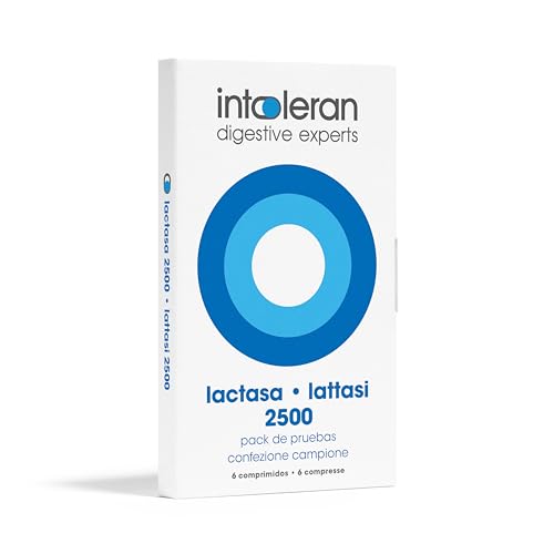Intoleran Lattasi 2500 Campione Enzima Digestivo - 6 Compresse | Enzima Lattasi per Intolleranza al Lattosio | Piccola compressa | Vegano | Low FODMAP