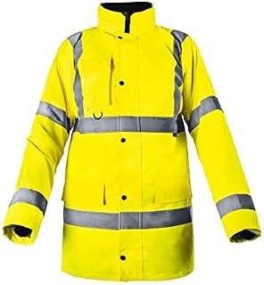 Step Ahead Mens Hi Vis Visibility Waterproof Parka Jacket Safety Work Wear Hi Viz Orange, Yellow, EN20471 and RIS 3729 TOM, Railway standard, Construction, Warehouse, Utilities