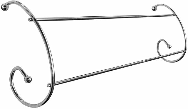 Q&H 2 Bar Radiator Clothes Airer Metal 1M Space Laundry Rack - Chrome 50cm Indoor Drying Towel Hanger 2 Washing Lines Laundry Holder - Strong Curved Shape Hanging Mounted Rail Household Dryer (1)