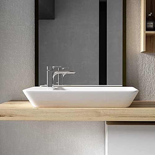 Kerabad Design Waschbecken, Aufsatzwaschbecken eckig, 70 cm