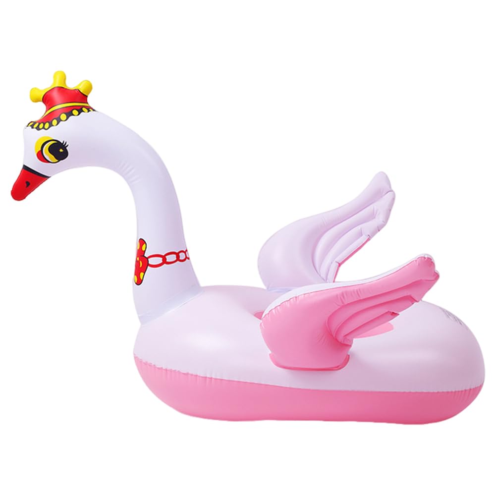 Swimming Float, Inflatable Float Ring, Safe Seat Inflatable Swimming Float, Rubber Swimming Ring for Children - White — image 1