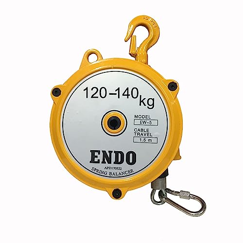 HGCOEYR Spring Balancer Hanging Tool, Spring Balancer Retractable with Hook Wire Rope for Assembly Line Tools Multiple Sizes(120-140kg)