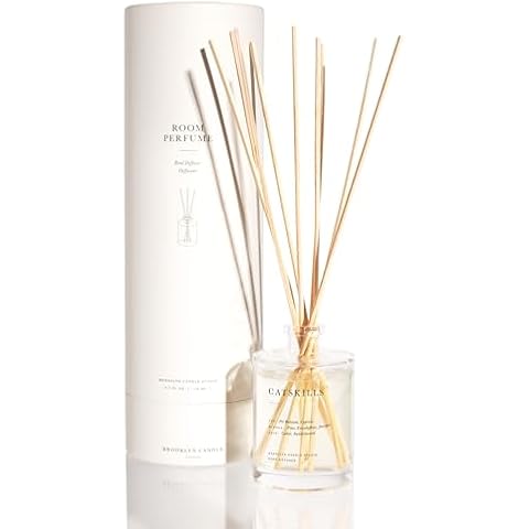 Brooklyn Candle Studio Reed Scent Diffuser - Catskills - Relaxing Oil Diffuser, Cedar, Cypress & Juniper Fragrance, 8 Rattan Diffuser Reeds, Clean Ingredients - 3.7oz Cover