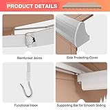 TANGZON 4 x 2.5m/ 3 x 2.5m/2.5m x 2m Retractable Manual Awning, Aluminum Sun Shade Shelter with Fittings & Crank Handle, Anti-UV Outdoor Telescopic Canopy for Patio Balcony Cafe (3 x 2.5m, Beige) - Image 7