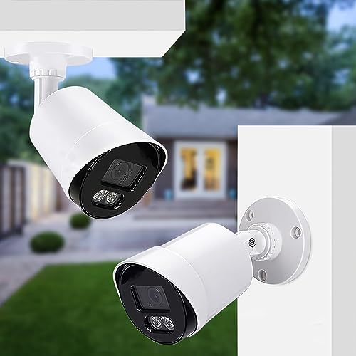 yoyomax 2-Pack 5MP HD Security Camera with Colorful Night Vision, 2560x1920 Resolution, Motion Detection Sensor, IP66 Weatherproof for Indoor and Outdoor Use, White