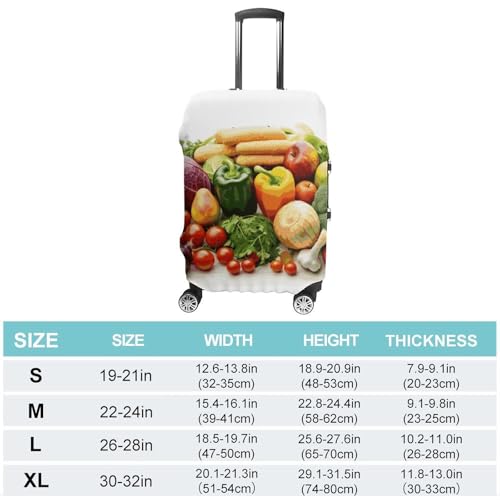 Fresh Vegetables And Fruits Luggage Cover, Washable Elastic Suitcase Cover Protector Fit 18-32 Inch Luggage2