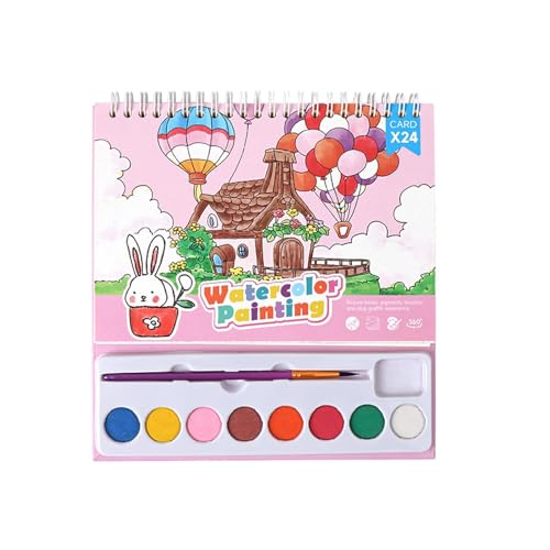 Juego de acuarelas de bolsillo de viaje, libro para colorear con acuarelas para niños, marcador de bolsillo con acuarela, juego de 8 colores con pincel para intercambiar regalos de fiesta artísticos