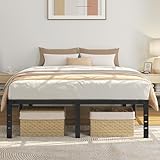 Yaheetech Bettrahmen 140 x 200 cm Metallbett Bettgestell aus Metall, Modern Jugendbett mit Lattenrost, Doppelbett Einzelbett Schwarz 41cm H