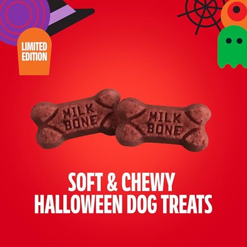 Image of Milk-Bone Soft & Chewy, Mini's Graveyard Bones, 3.7 Oz. Bag | Beef & filet mignon recipe, limited-edition Halloween dog treats, soft dog treats for dogs of all ages and sizes