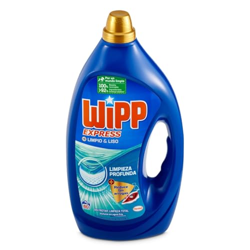 WIPP EXPRESS Detergente Líquido Limpio y Liso para lavadora (55 lavados), para una limpieza profunda