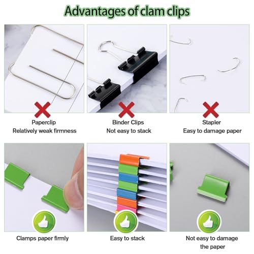 Vin Beauty 3Pcs Paper Clip Dispenser, 150 Pcs Paper Clam Clip, Iron, Plastic, Blue, 0.63 inches, Modern - Thumbnail 4