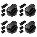 2024 New 4 Pack Universal Black Control Knobs Replacement with 12 Adapters for Oven/Stove/Range