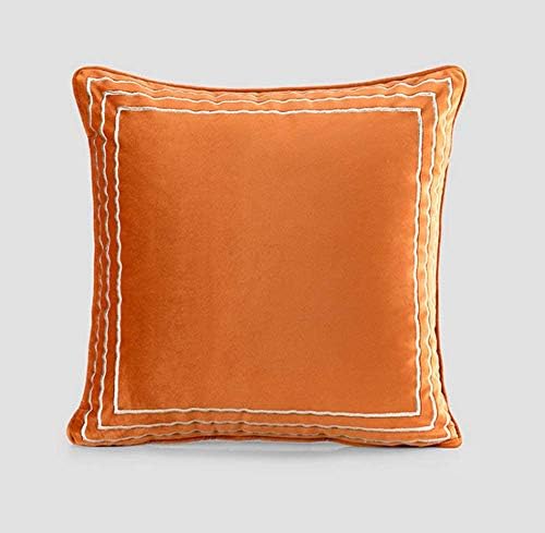 ZUODU Blue Velvet Cushion Cover Navy Embroidery Cushion Cover Pillowcases Sofa Cushion Covers Protectors for Home Decorating Bedroom Living Room 18x18 Inches(C)