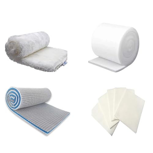 【4点セット】-濾過マット 水槽 フィルタ ろ材 ー 異なる密度のフィルターウールのセット 再利用可能 熱帯魚 魚タンク -内容物： 8D立体マット(20cm×100cm×2cm)×1 、ろ過ウールマット フ(20cm×100cm×3cm)×1、高密度ろ過(30cm×40cm)×1、渾濁水吸着用紙(10cm×14cm)×9 -高効率水槽用濾過セット