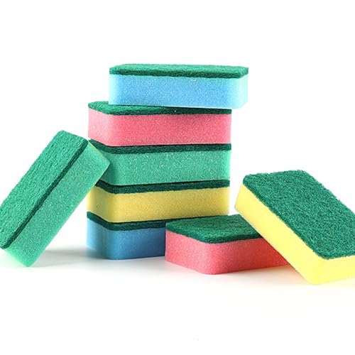 Image of (58 Pack)Kheoxusa Individually Wrapped Sponges,Sponge Individually Wrapped,Individually Wrapped Sponges Bulk Packed for Cleaning Dishes Kitchen Scrub Dish Non Scratch Scrubber Bulk-Round(Color Random)