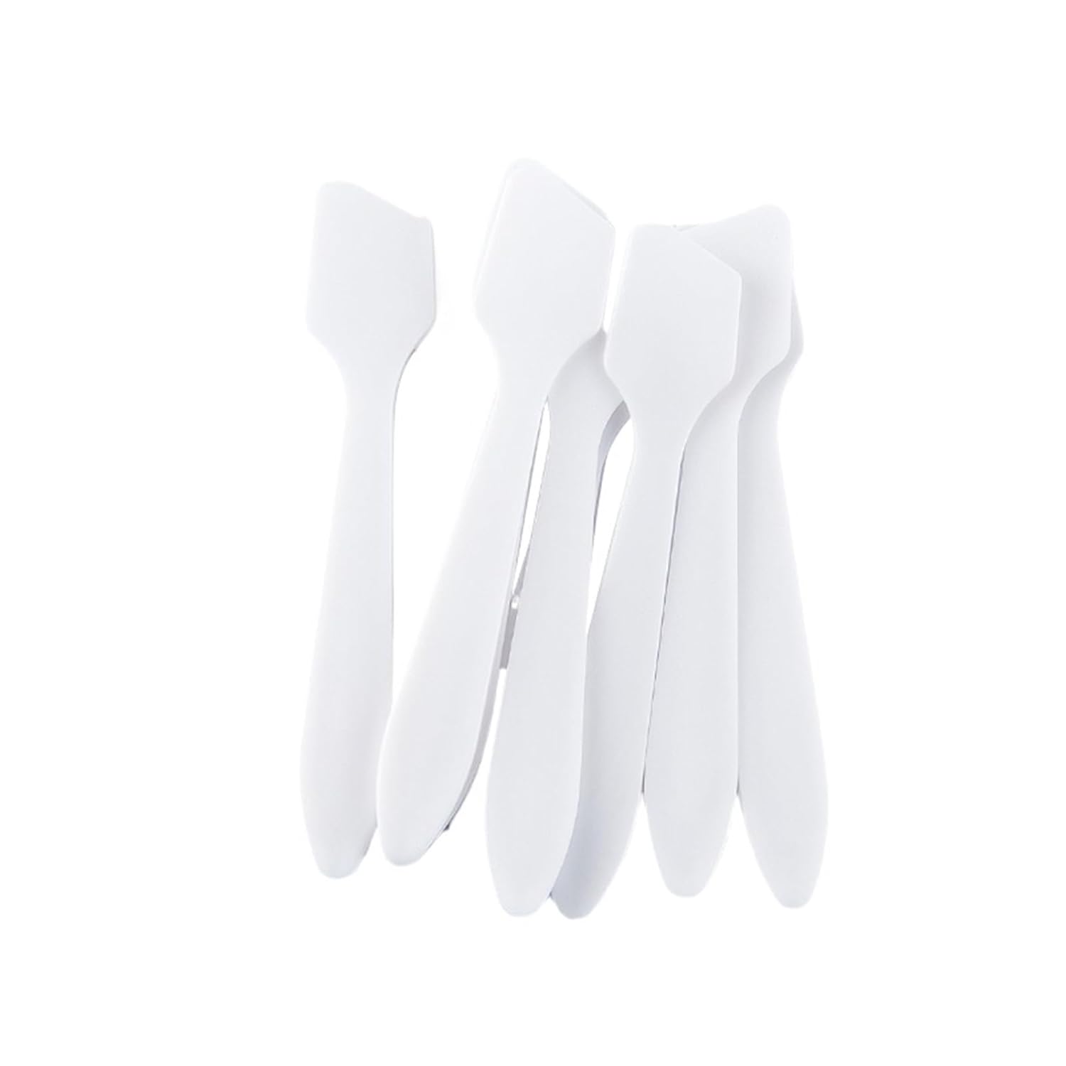 Small Cosmetic Spatulas 10 Pcs Mini Cosmetic Spatulas Scoop Face Cream Makeup Mask Mixed Spoon Beauty DIY Tools Eye Applicator Sticks(White)
