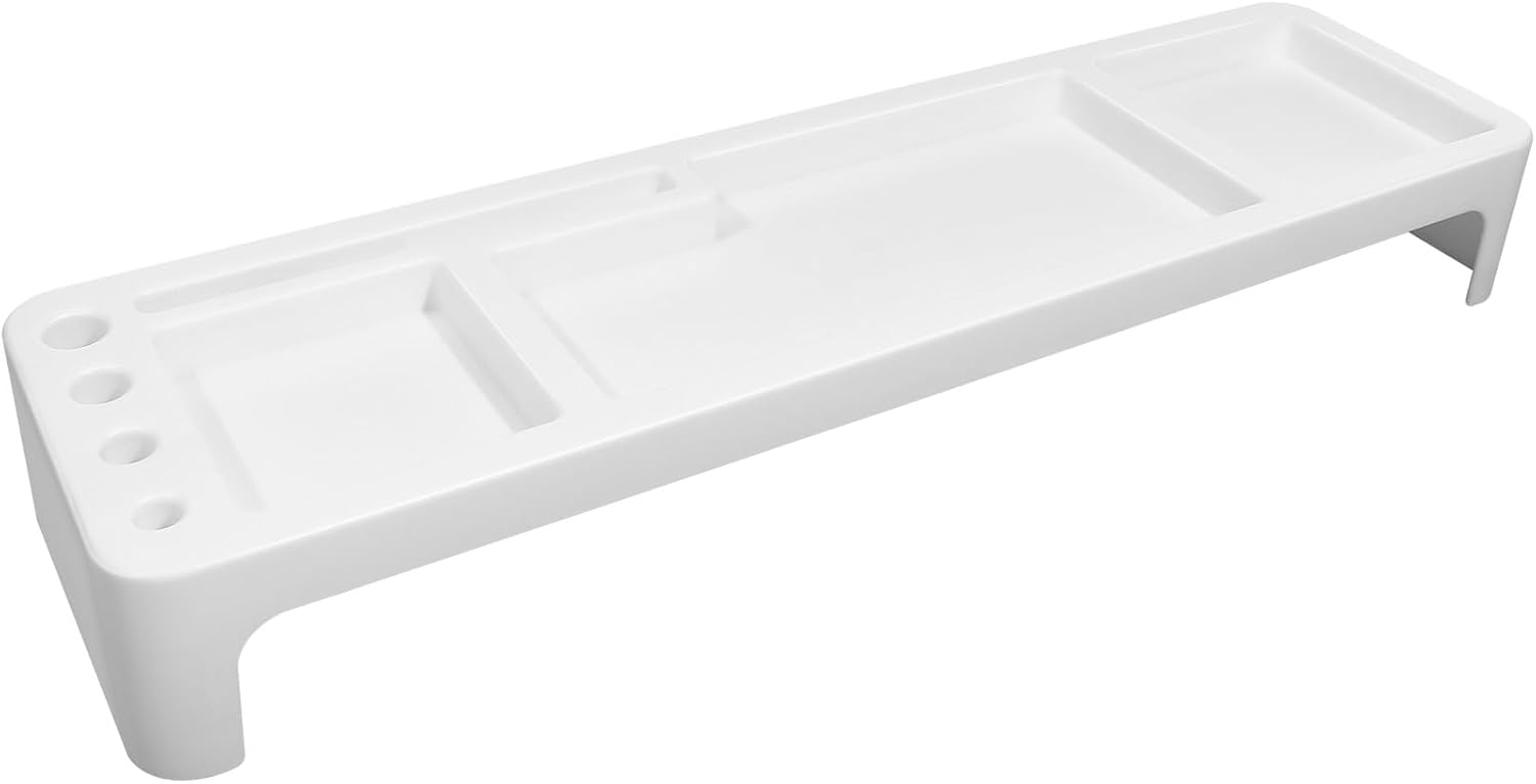Cabilock Monitor Stand Riser Many Pen Storage Small Organiser Anti White Multifunctional Supporting Keyboard Holder Phone Home Tablet Lattices Commodity Over Cell Shelf for Desk Desktop Shelf