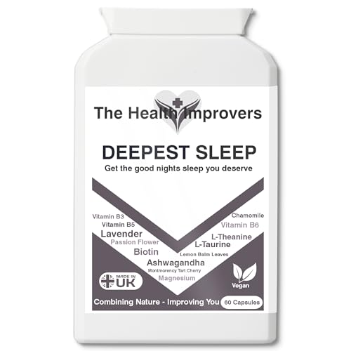 Deepest Sleep Strong Natural Sleeping Aid Tablets for Adults with Magnesium for Sleep, Ashwagandha Capsules Stress Anxiety Relief Supplement, Herbal Sleeping Pills