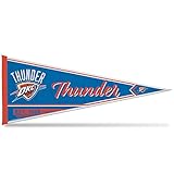 Rico Industries NBA Oklahoma City Thunder Classic - Banderín de fieltro suave de 12 x 30 pulgadas, fácil de colgar, decoración del hogar (sala de juegos, cueva de hombre, dormitorio)
