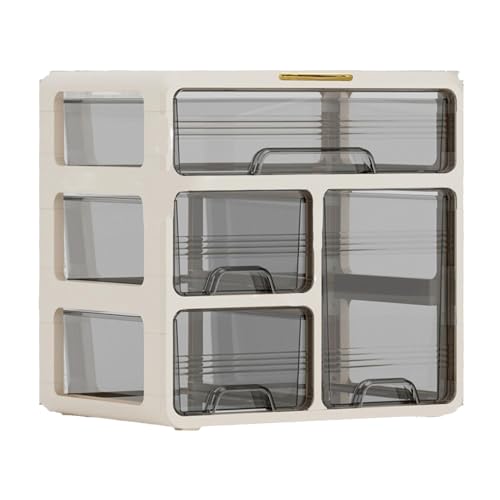 Boîte de rangement de bureau crème à 3 niveaux pour éliminer le désordre - 2