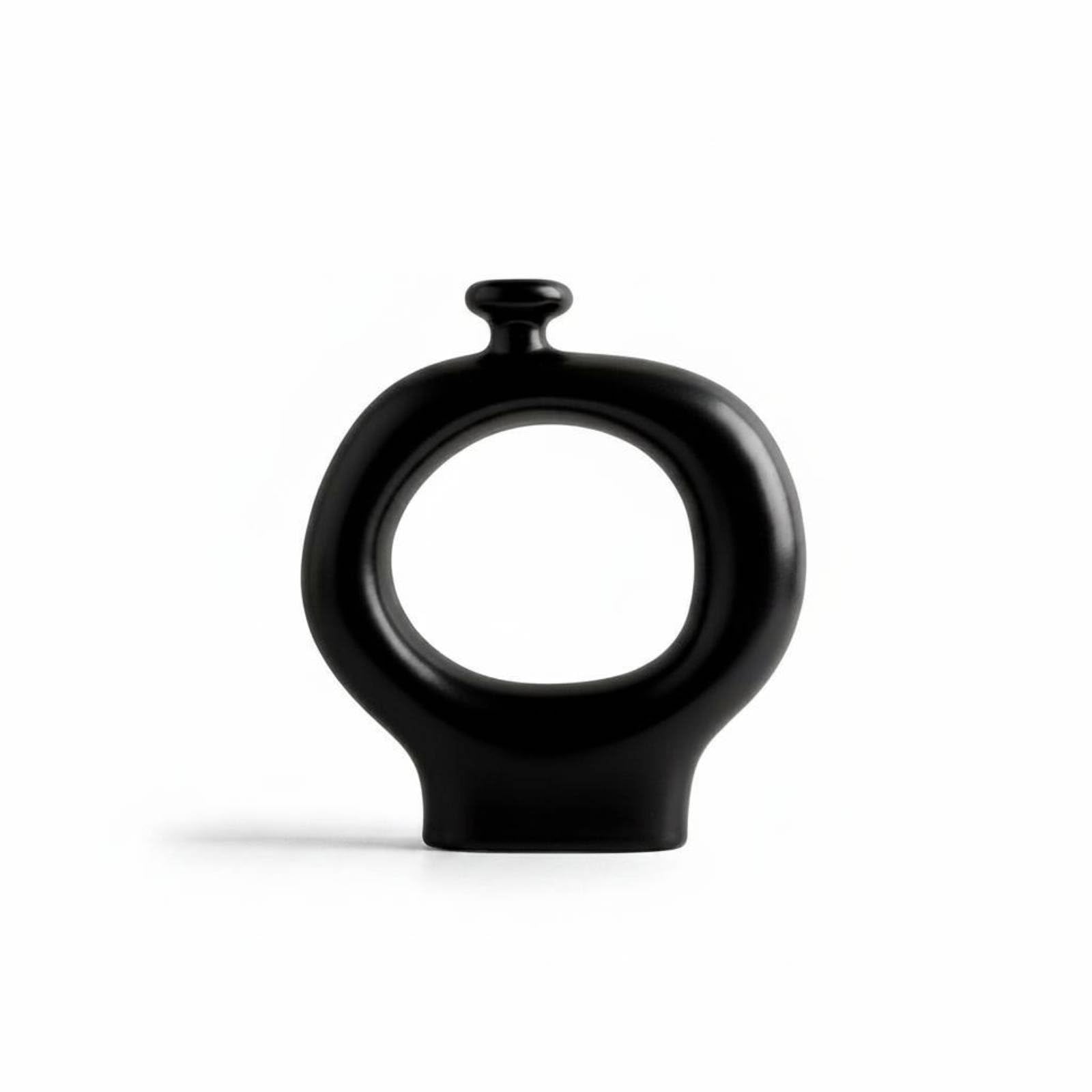 Vase fleurs séchées noir rayé objet déco moderne chambre salon