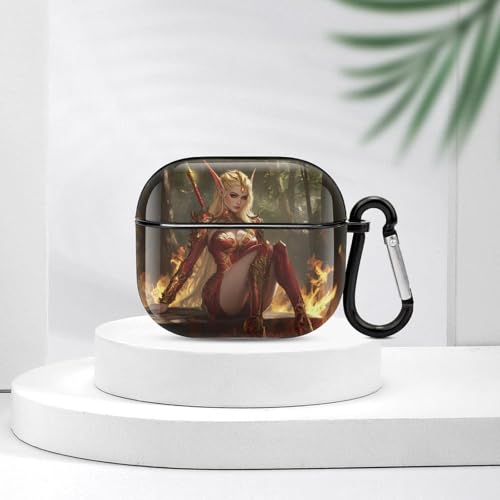 Elfs And Fire Compatible with Airpods 3 Case PC Scratch-Resistant Drop-Proof Protective Cover with Keychain - Image 6