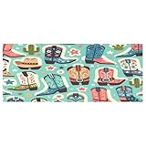Kigai Cute Boots Cowboy Fitted Table Cover Rectangle...