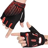 Kapsuen Guantes Ciclismo Gel Almohadilla Guantes de Bicicleta para Hombres Mujeres Guantes MTB Tela Transpirable Antideslizante Verano Guantes Bicicleta Montaña Medio Dedo M