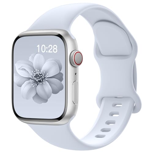 Yoohoo 2 Stück Silikon Armband kompatibel mit Apple Watch 40mm 41mm 42mm 44mm 45mm 46mm 49mm für Damen Herren,Sport Armbänder für iWatch 11 10 9 8 7 6 5 4 3 2 1 Ultra Ultra2 Ultra3 SE 3/2/1