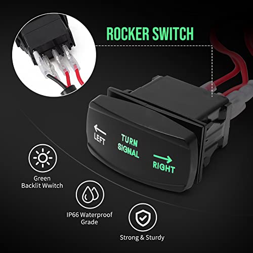 MOTOQUEEN UTV Turn Signal Kit Universal ATV Street Legal Kit with Rocker Switch Side by Side Turn Signal Light Kit for ATV UTV, Fits For Polaris Ranger RZR