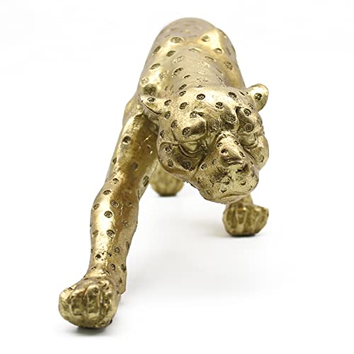Lukitas Gold Leopard Statues And Sculptures, Panther Figurines Home Decor For Living Room Office, Resin #TOP1