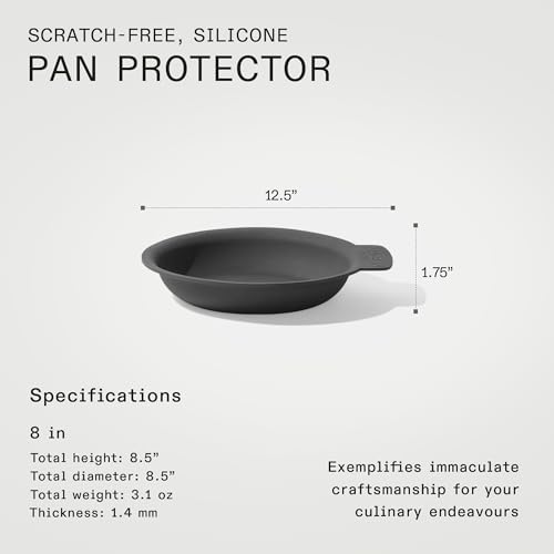 Image of Made In Cookware - 8 inch Frying Pan Protector - Molded Silicone - Dishwasher Safe - Graphite