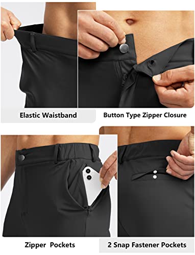 Soothfeel Men's Golf Joggers Pants With 5 Pockets Slim Fit Stretch Sweatpants Running Travel Dress Work Pants For Men(Black, M #TOP3