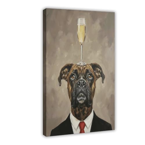 Toile decorative chien boxeur tableau haute definition 20x30