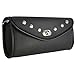Ultimate Leather 012 Black Waterproof Chrome Studded Motorcycle Windshield Bag - One Size
