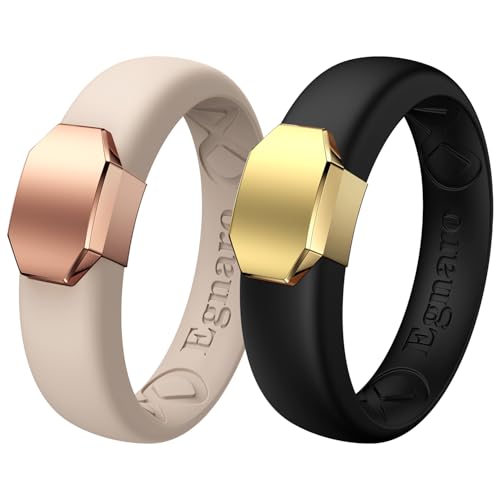 Image of Egnaro Silicone Wedding Bands Women, Inner Arc Ergonomic Breathable Design