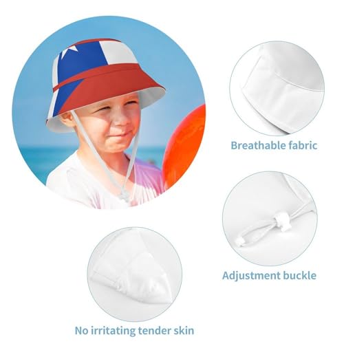 Chilean FlagChildren's Bucket Hat for Boys and Girls, Breathable Summer Beach Hat54cm4