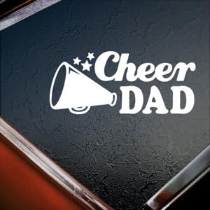 Cheer Dad White Silhouette Car Window Vinyl Sticker Decal : Amazon.co ...