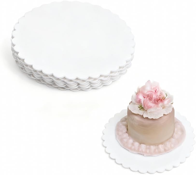 8 Pcs White Cake Boards 8 Inch, Round Cake Base Cardboard for Baking, Cakes DIY and Crafts Display
