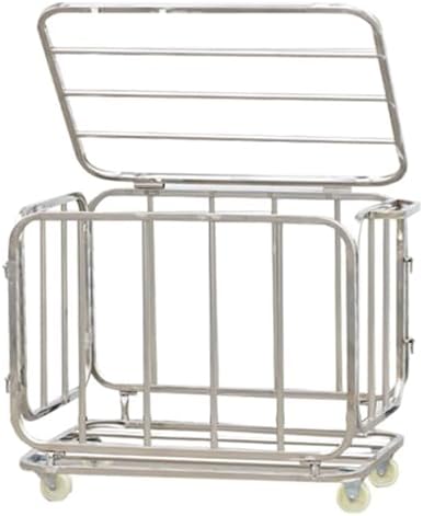 Heavy Duty Rolling Sports Ball Storage Cart, Collapsible Stainless Steel Equipment Rack for Basketball, Football, Volleyball - Stackable Sports Ball Organizer