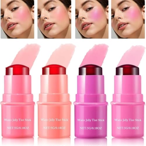 Water Jelly Tint Blusher Makeup Stick, for Lips and Cheek Stain, Buildable Watercolor Finish Long Lasting Moisturizing Multi-Use Matte Blusher Lip Tinted Makeup Jelly Stick (Burst) - Image 5