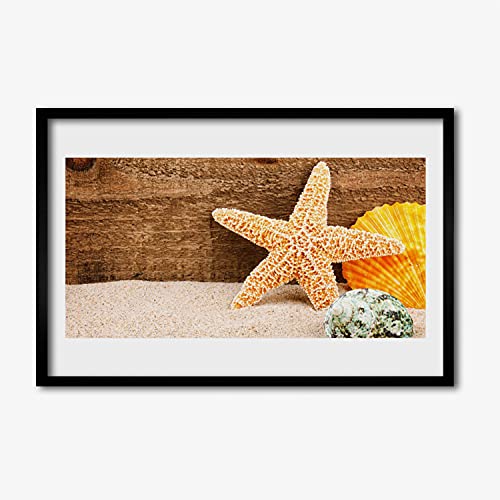Affiche encadrée 60x40 cm salon chambre cuisine en MDF Tulup Sand Starfish