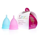 Anigan EvaCup Menstrual Cup, Reusable Period Cups - Tampon and Pad Alternative - Regular and Heavy Flow - 2 Pack (2 Small)