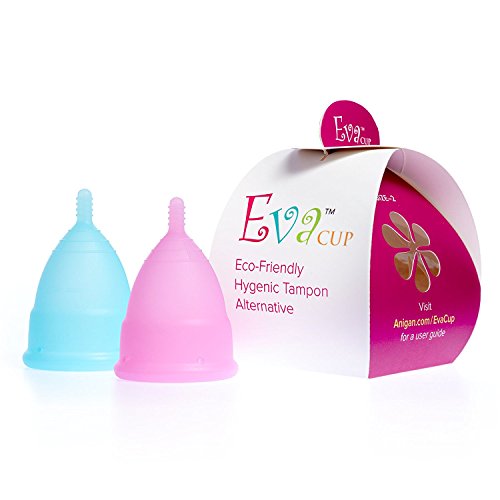 Anigan EvaCup Menstrual Cup, Reusable Period Cups - Tampon and Pad Alternative - Regular and Heavy Flow - 2 Pack (2 Small)