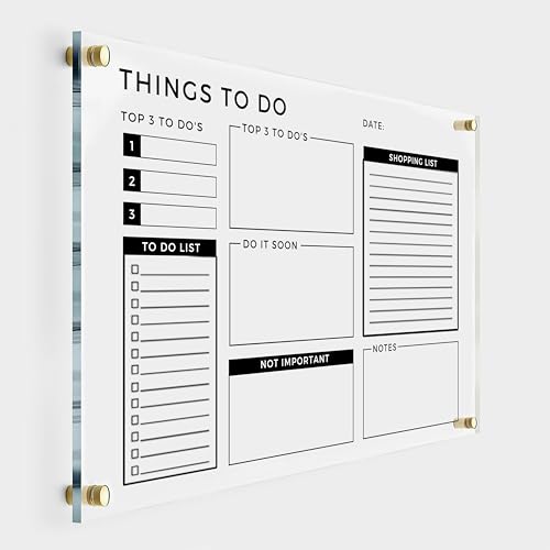 PERSONALIZED Acrylic To-Do Planner Wall Calendar - Dry Erase Board, Dry Erase Calendar, Monthly and Weekly Calendar, Transparent Calendar (18