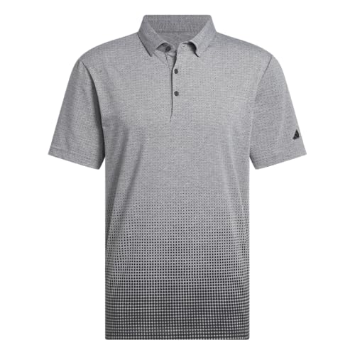 adidas Men's Go-to Rise Print Polo Shirt, Carbon, Medium