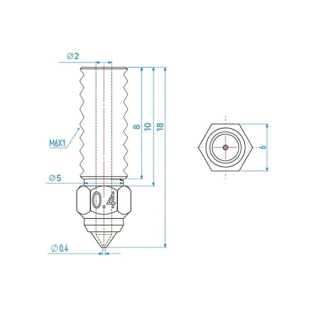 Düsen passend for Neptune 4 und Pro 3D-Drucker Messing Hotend(C,0.6mm 1pcs)