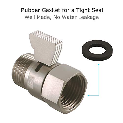 Water Flow Control Valve, Angle Simple Brass Shut Off Valve For Handheld Shower, Water Volume Adjust Valve, Shower Head Flow Control Valve, Water Pressure Regulator, Brushed Nickel #TOP6