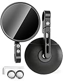 Motorrad Spiegel, Lenkerendenspiegel mit E24 Geprüft, 360° Drehbar Runde MotorradSpiegel Kompatibel mit Motorrad, Roller, Scooter, ATV, Runde Lenkerendenspiegel von 22 mm und 25